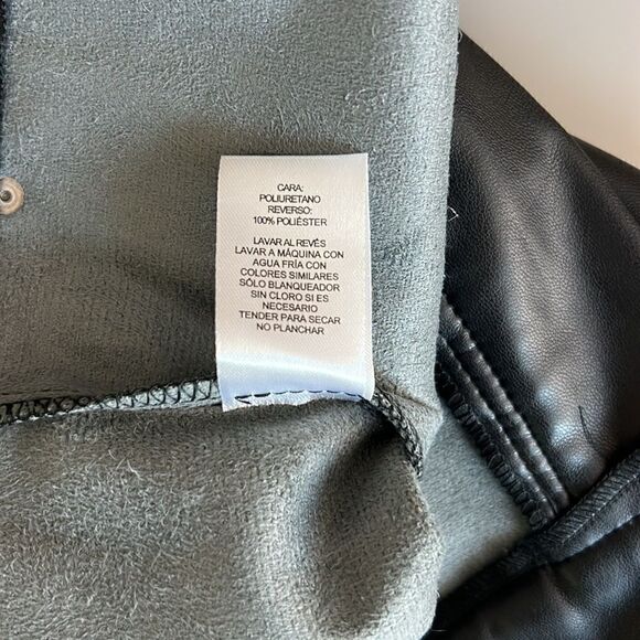 NWOT Grey Collective Faux Leather Flare Pants In Jet Black Size 12 - Picture 6 of 8